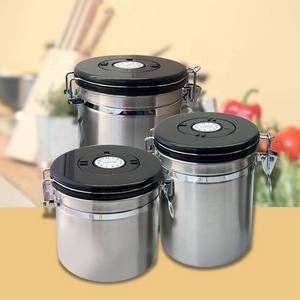 Factory Direct Sale Gold Sugar Tea Spice Stainless Silver Carbon Steel Canister Set For The Kitchen Storage Coffee Pot