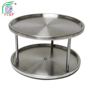 360 degree Round dinning table lazy susan Stainless steel 2 tier lazy susan turntable