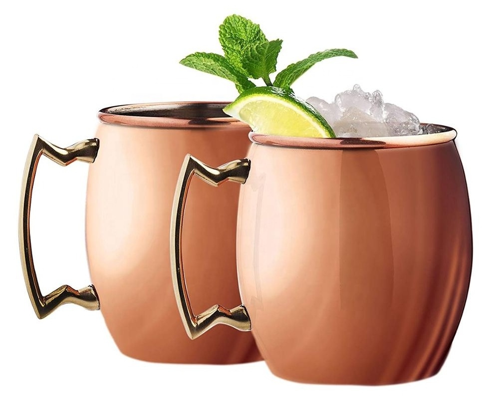 Moscow Mule Copper Mug - Stainless Steel with Copper Finish No Maintenance 18oz Capacity Cup