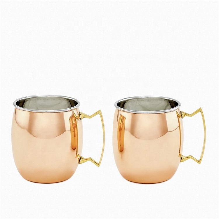 Moscow Mule Copper Mug - Stainless Steel with Copper Finish No Maintenance 18oz Capacity Cup