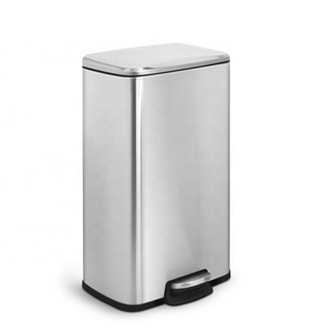 Large Capacity 30L Hotel  Dual Garbage Can Stainless Steel Dustbin Custom Printed Metal Foot Pedal Galvanized Trash Can