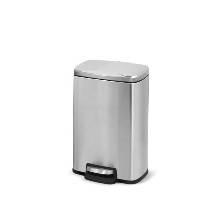 Large Capacity 30L Hotel  Dual Garbage Can Stainless Steel Dustbin Custom Printed Metal Foot Pedal Galvanized Trash Can