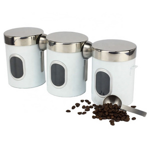 High Quality Metal Sugar Tea Storage Container Home Product The Kitchen Metal Lid Food Keeper With Cover Canister Set