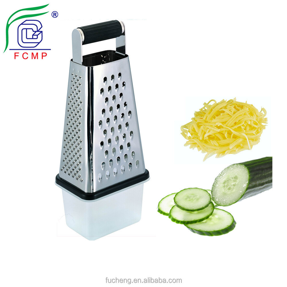 Box Grater 4-sided Stainless Steel Cheese Carrot vegetables rotary cheese Grater Slicer