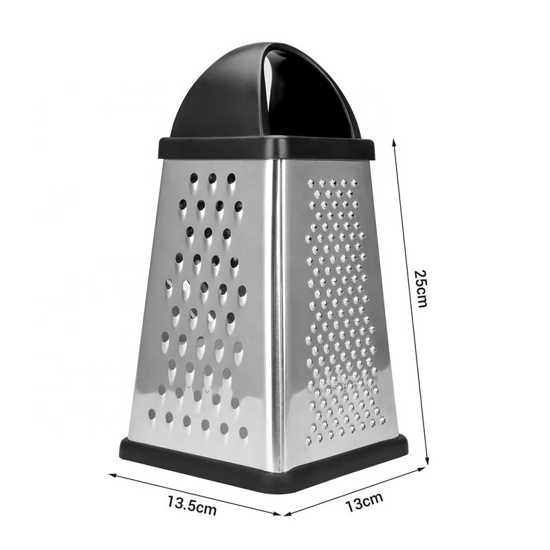 Box Grater 4 Sided Stainless Steel Cheese Vegetable Ginger Nutmeg Shredder Potato Hand Slicer Set