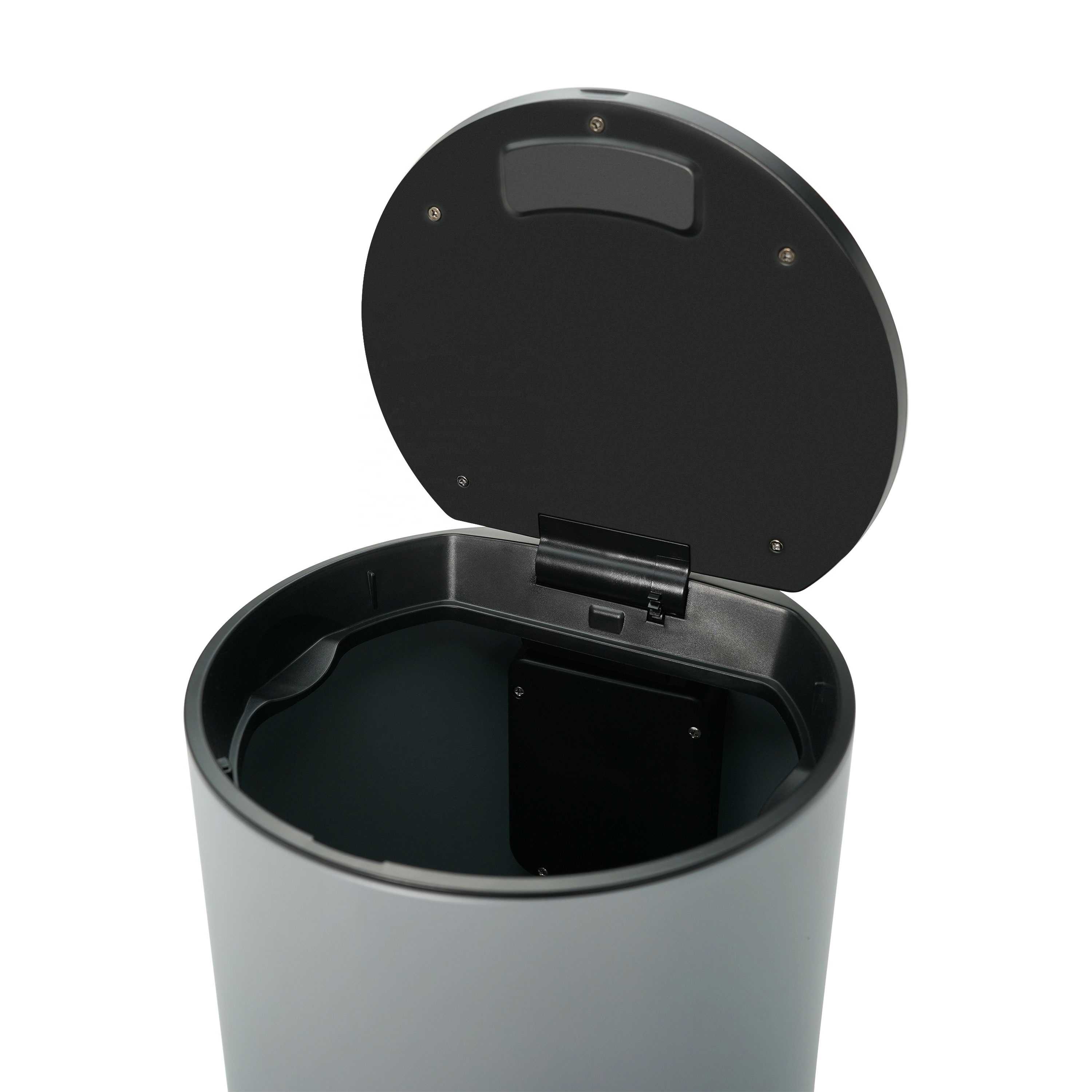 Stainless Steel Metal Trash Bin with Touchless Sensor Smart Garbage Can with Powder Coating for Supermarkets