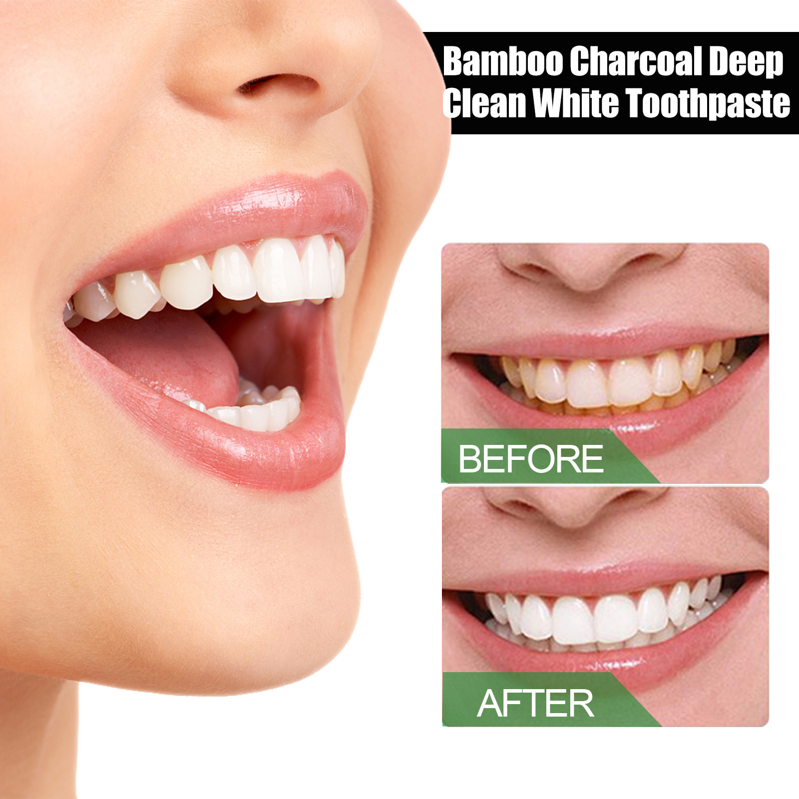 EELHOE Teeth Whitener Private Logo Home-used Natural Bamboo Activated Charcoal Toothpaste