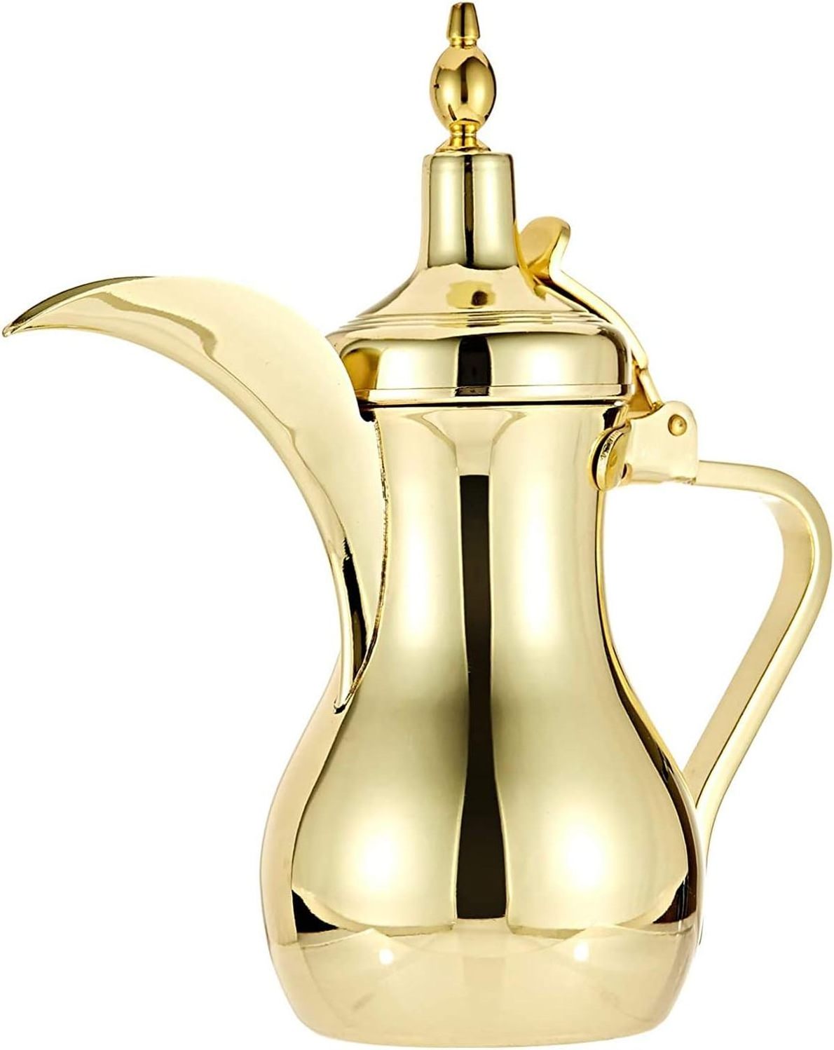 Golden/Silver Traditional 12OZ Stainless Steel Tea & Coffee Pot Dallah With Cup Dallah Set Arabic Coffee Pot For Ramadan Gifts