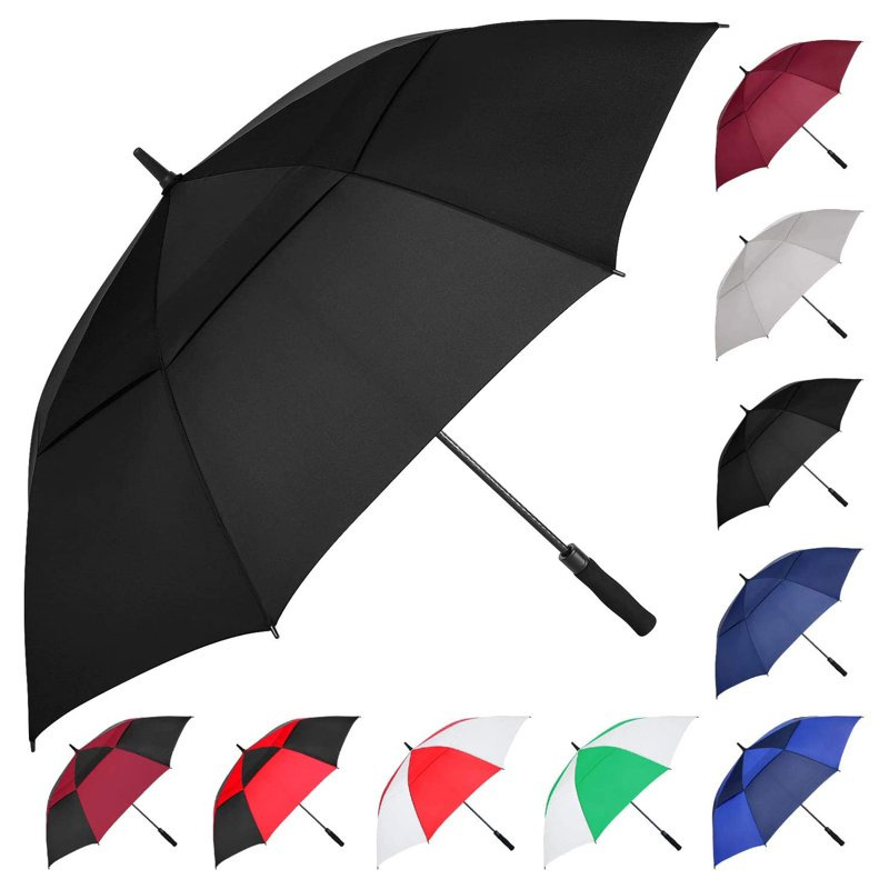 Factory Wholesale Automatic Open Golf Umbrella With Custom Logo Prints Extra Large Straight Promotional Umbrella