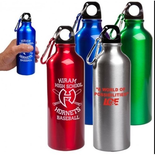 Cheap Promotional Aluminum Sports Bottle Outdoor Aluminum Sports Bottle Drinking Aluminum Water Bottle with CARABINER