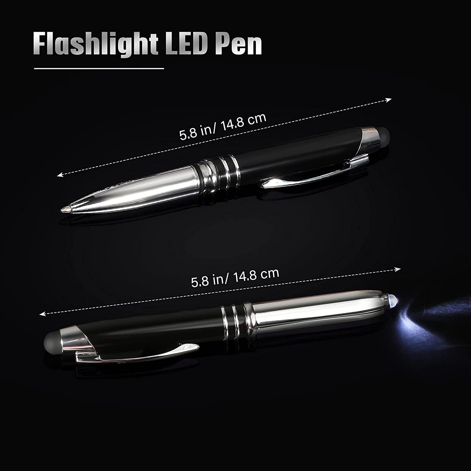 Multi-Function Capacitive Ballpoint Pen with Stylus Tip  And LED Flashlight Led Metal Pen Stylus Pen for Touch Screens