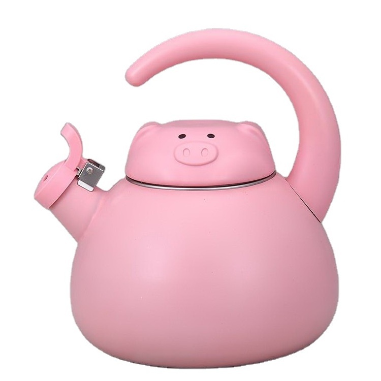 Factory Direct Sale Durable Peppa Design 2 Liter Capacity Kitchen Enamel Water Kettle