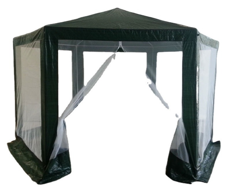 GAZEBO 2 X 2 X 2 M hexagon gazebo with mesh panels 4meters