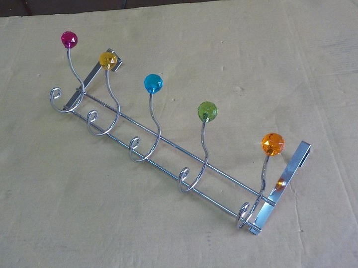 Hooks Over the Door Double 5 Gem Chrome door hanging hook clothes rack