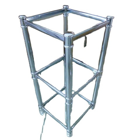 GLASS SHELF SQUARE 3TIER HQ STAINLESS STEEL FREE STANDING