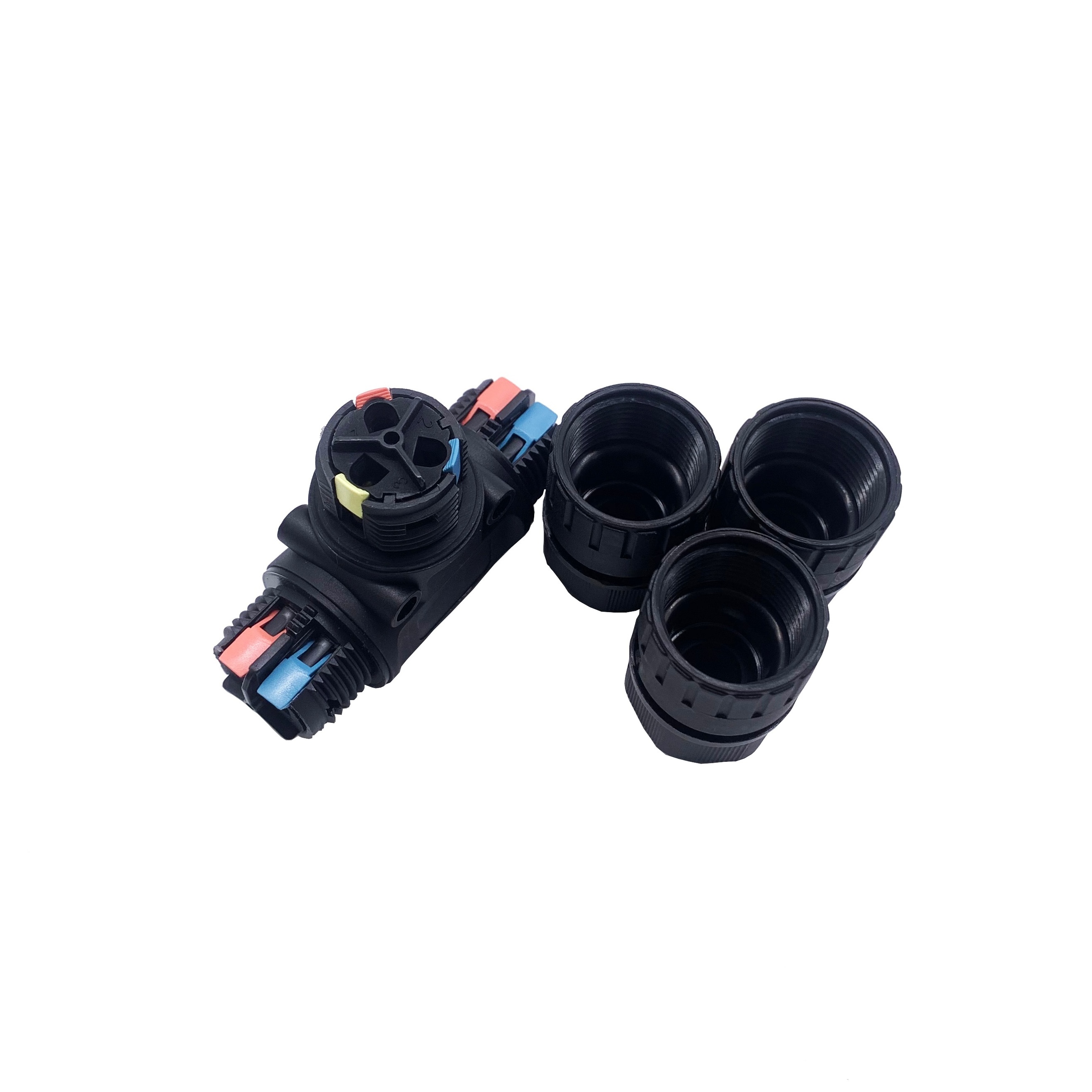 Hign Temperature IP68 Screw-Less Lever-Nut Waterproof Quick Connector for Wiring 2Way 3-Core Electrical Junction Wire Connector