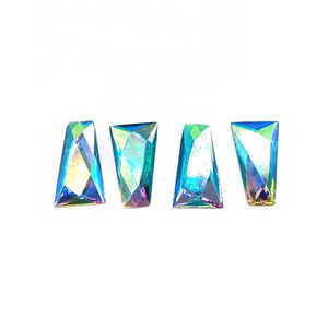 Clothes DIY Gems 12*27*44mm Big Crystal Applique Flatback Resin Stones Trapezoid AB rhinestone  wholesale