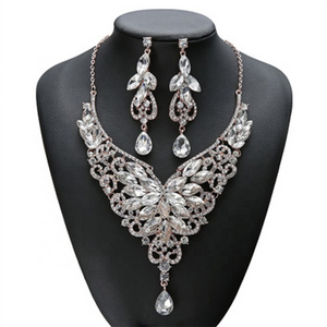 Wholesale deluxe Crystal earring Necklace Fashion Imitation Jewelry, Earring  Necklace Set, Wedding Women Bridal Jewelry Sets