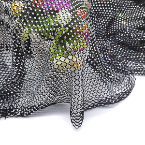 rhinestone covered fabric mesh 1meter width stretchable black fabric 3mm crystal rhinestone mesh trim