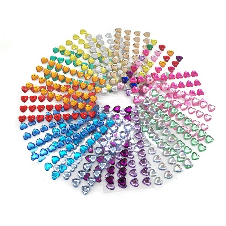 Self Adhesive heart Bling Rhinestone Jewels Sticker for DIY Craft Nail Body Makeup Festival