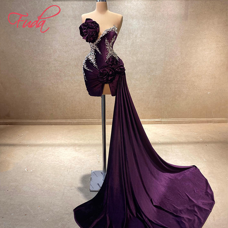 FUDA C268  Evening Gown  High-End Gown Party Women's Sexy 2024 Luxury Red Sequins Midi Dress