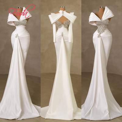 FUDA C181 White Prom Dresses 2023 Girls Evening Sexy Mermaid Wedding Dresses Bridal Party Maxi Dresses