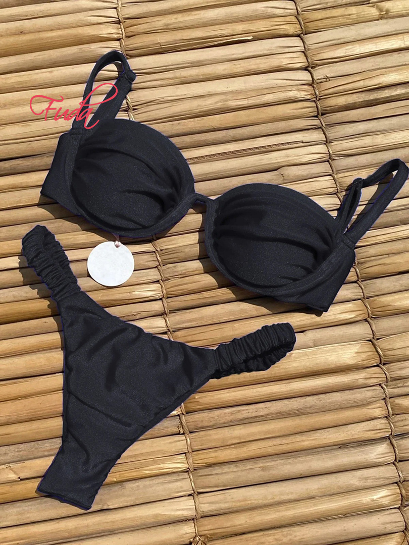 FUDA AC307 Custom Brazilian Female Female Bikini  Sexy Bikini Swimsuit Thong Designer Swimsuit