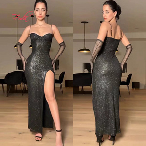 FUDA AB813 Hot Style Sexy New Fashion Women's  Sleeveless Slim Split Camisole Nightclub Party Wear dress