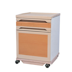 Cheap hospital stainless steel bedside cabinet table on wheels