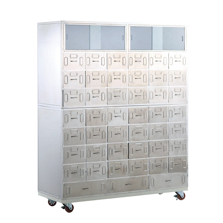 Factory Sale Medical Drawers Pharmacy Stainless Steel Traditional Chinese medicine cabinet