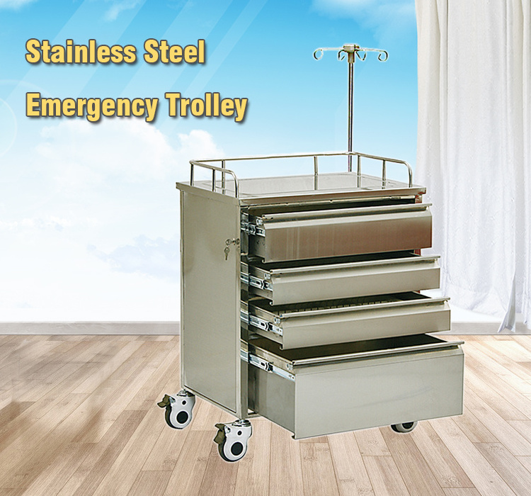 Hot sale medical trolleys carts hospital stainless steel cart for patient