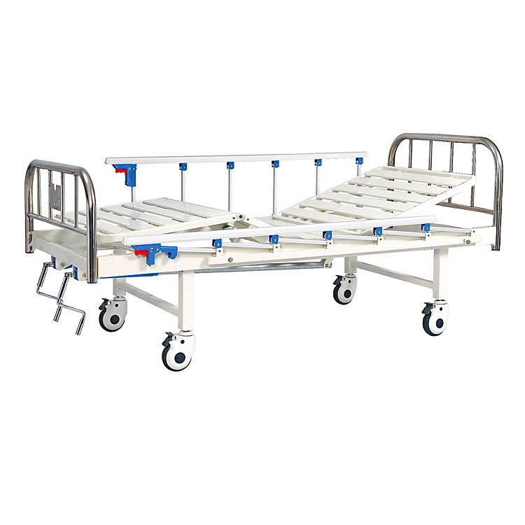 Single size rolling hospital bed factory price 2 function manual medical bed price