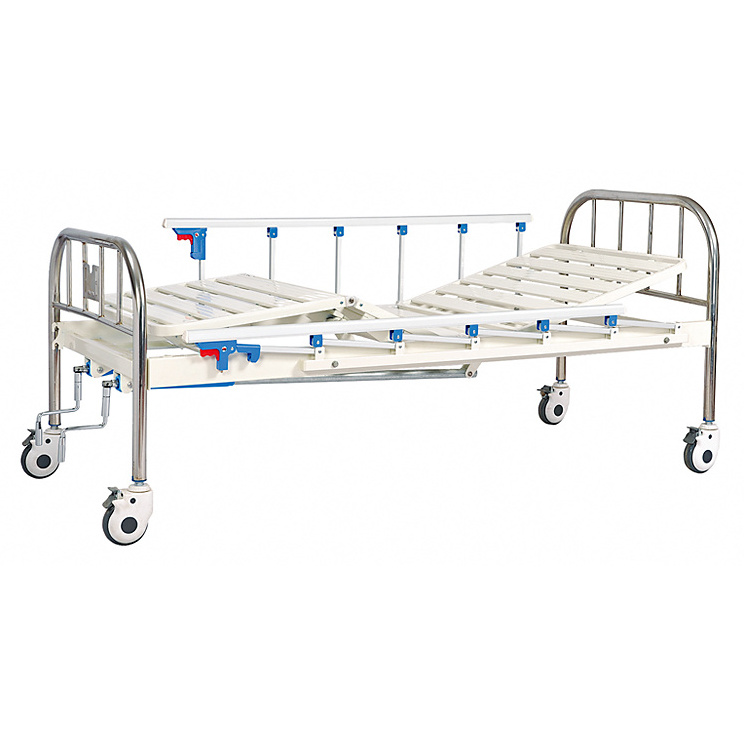 Single size rolling hospital bed factory price 2 function manual medical bed price