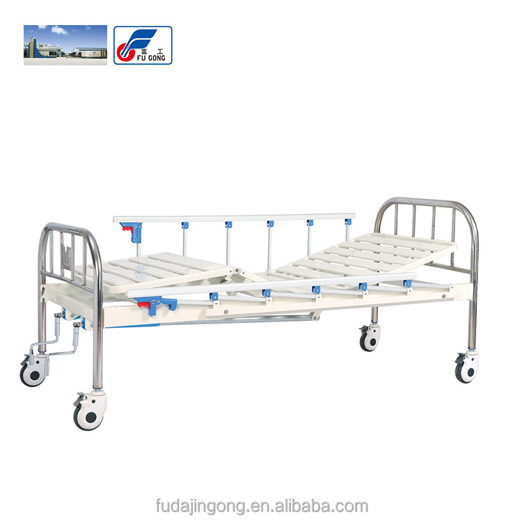 Single size rolling hospital bed factory price 2 function manual medical bed price