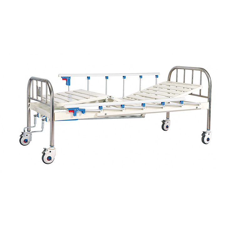 Single size rolling hospital bed factory price 2 function manual medical bed price