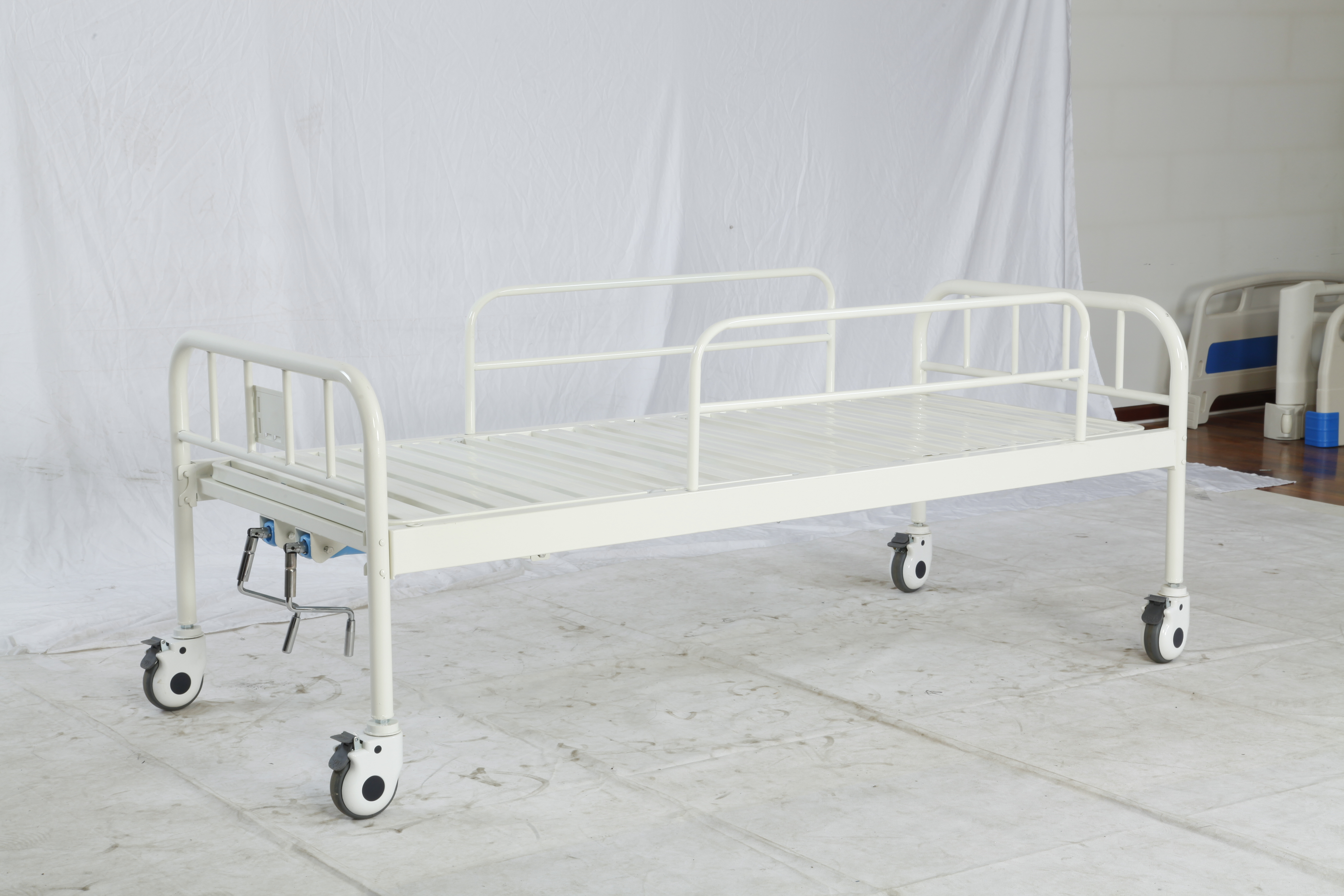 A-9-2 FUDA  Factory carbon steel Side rail 2 Function Foldable Patient Nursing Hospital Beds Price