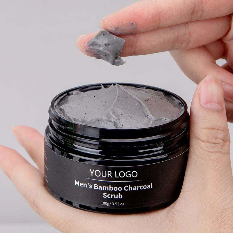 Private Label Natural Charcoal Face Scrub Exfolianting Men Facial Scrub Acne Treatment Whitening For Face And Body Scrub