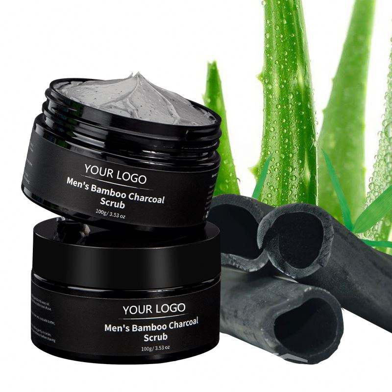 Private Label Natural Charcoal Face Scrub Exfolianting Men Facial Scrub Acne Treatment Whitening For Face And Body Scrub