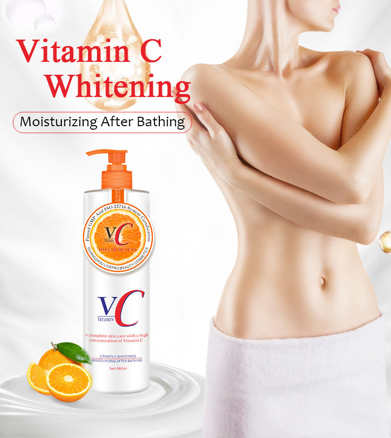 Wholesale Private Label Korean Snow White Whitening Body Lotion Moisturizing Brightening Vitamin C Scented Body Lotion