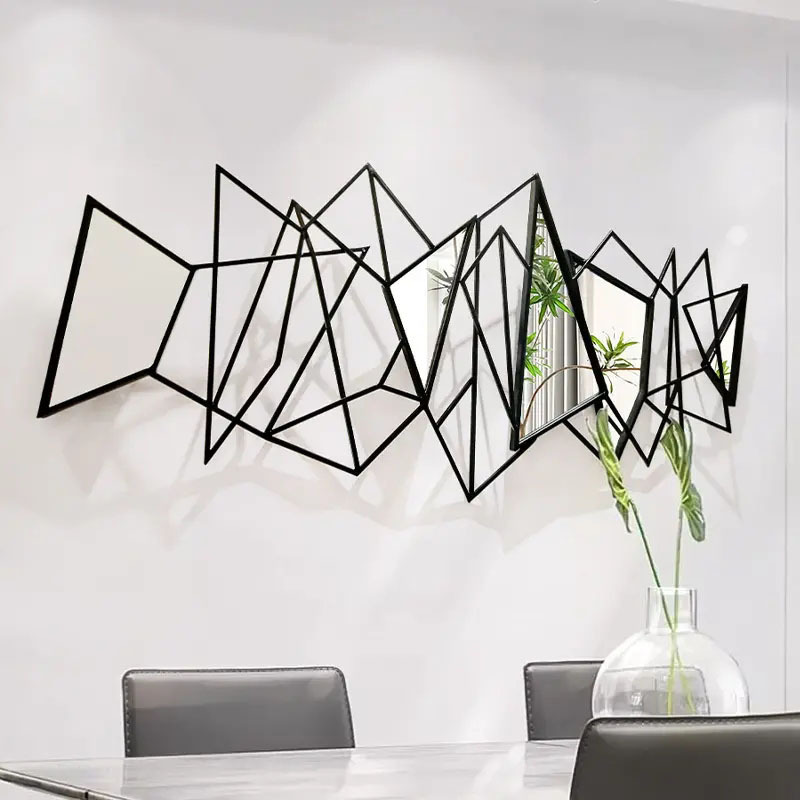 119*54CM Abstract 3d Lines Iron Frame Hotel Library Interior Decoration Simple Metal Wall Art Home Wall Decor