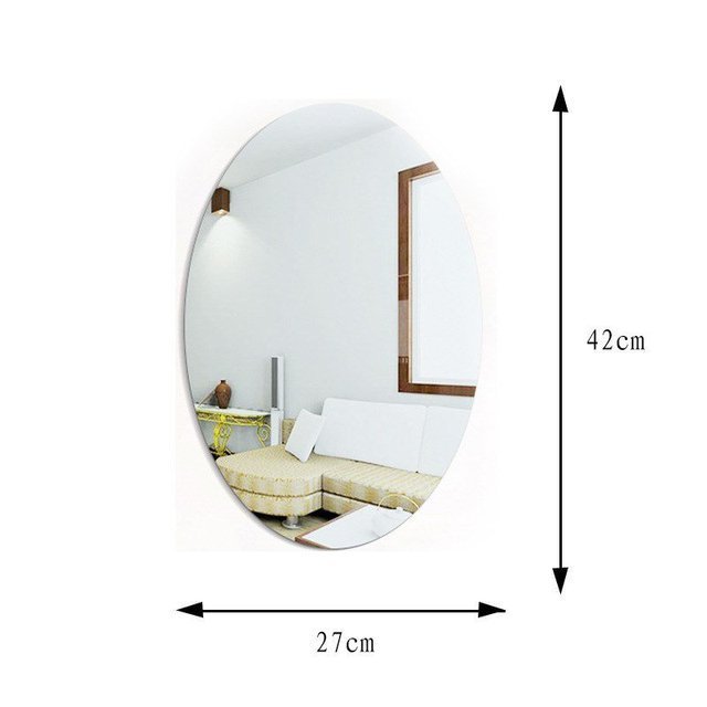 27*42cm Wall decorative mirror interior decoration soft glass stickers home bathroom living room wall mirror