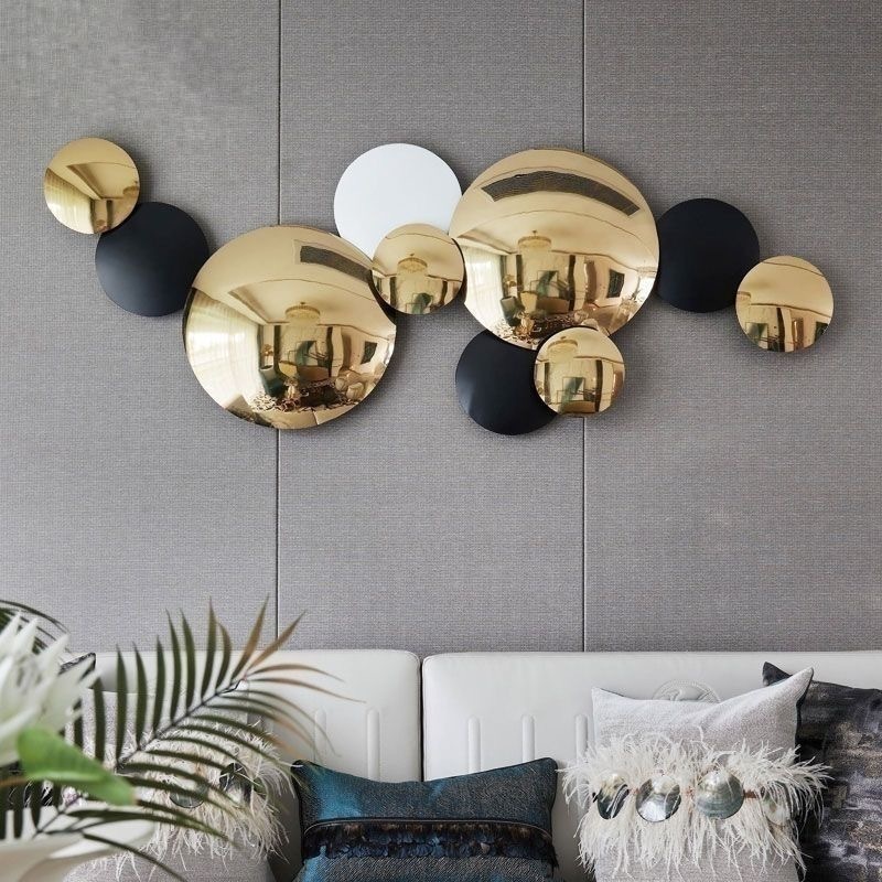 100*40cm  Iron wall decoration room decoration modern light luxury living room sofa background wall hanging decoration for sale