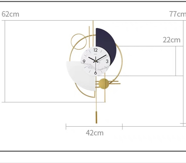 46x80cm Nordic Eco-friendly Big Crystal Metal Clock For Kids Home Decor Living Room Wall Hanging Clock