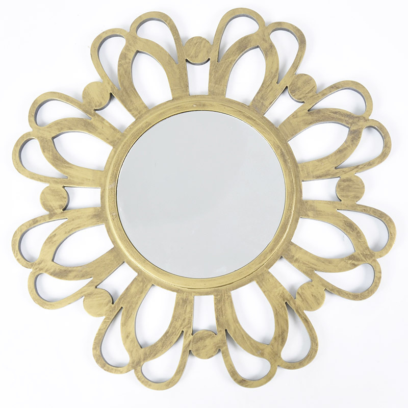 50*50*1.8cm Superior Quality Flower Shape Gold Wall Mirrors Elegant Home Hanging Decoration Indoor Wall Mirror For Living Room