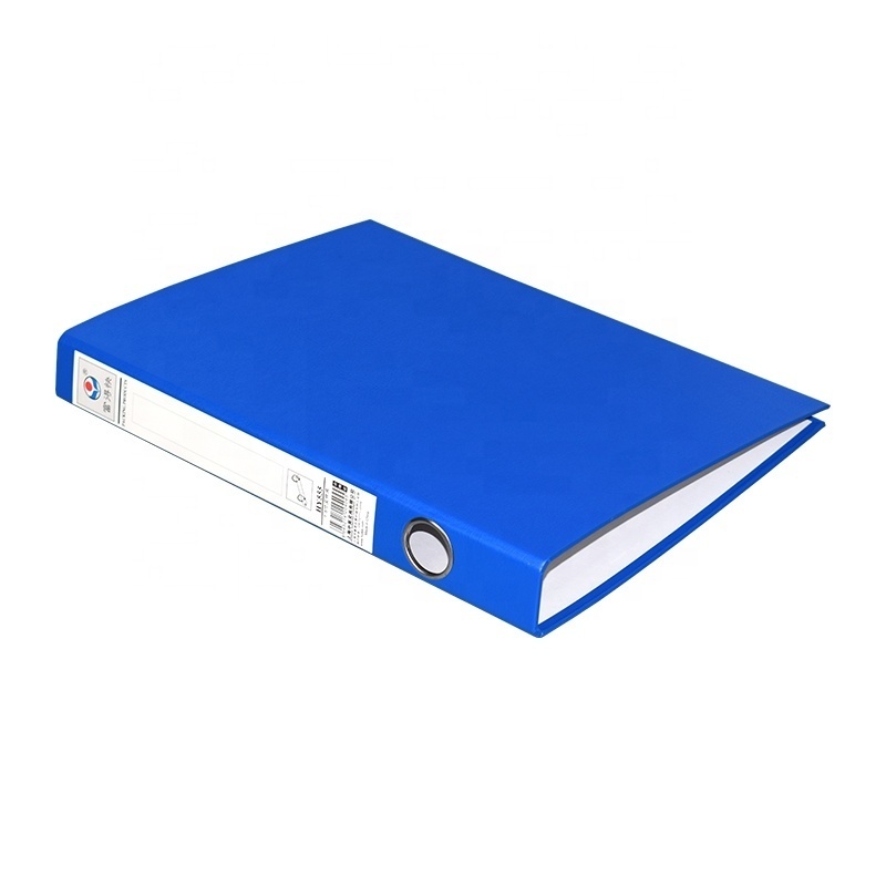 A4 1.5 inch PVC cardboard clip single long clear blue black  book hard board cover plastic classic file folder with back pocket