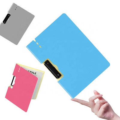 a4 custom white foamed PP covered waterproof metal foldable storage folder folding clipboard with cover