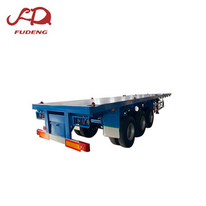 3axle 40ft long flatbed truck trailer 12 twist locks for shipping containers flat deck semi trailers