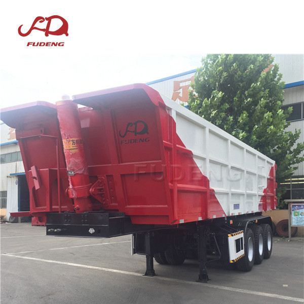 3 4 5 axles square shape customized end dumper trailer 60T front hydraulic lifting rear tipper dump semi trailer