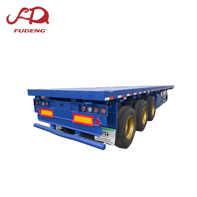 Factory price 3 Axle 40 ft flat bed container carrier trailer flatbed semi truck trailer for Zambia customer