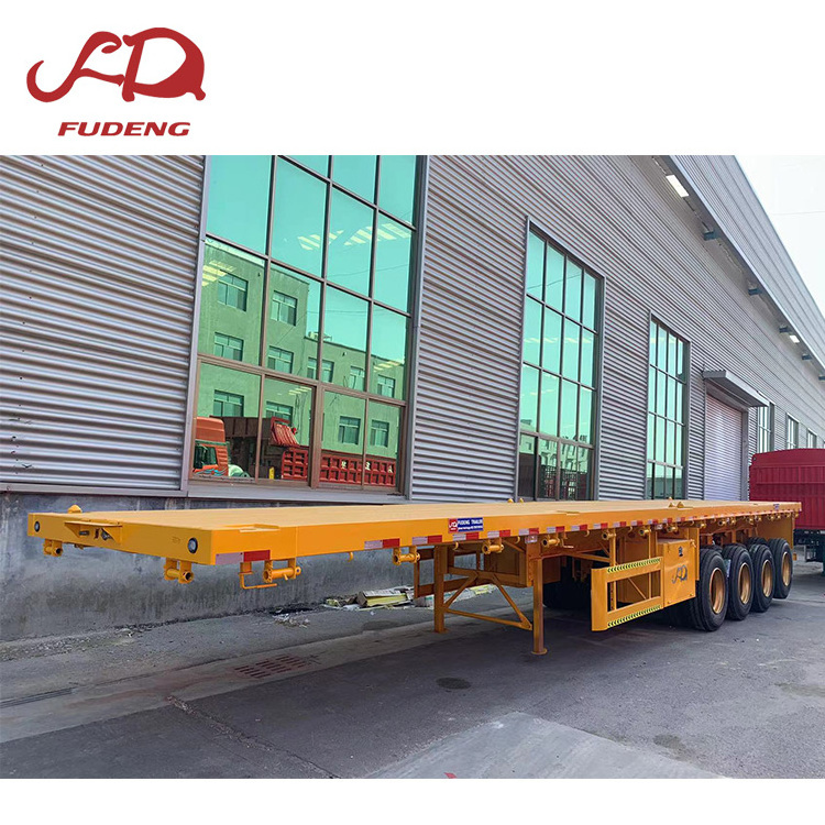 Good Price New Flat Bed Trailers 4axle container carrier Flat Semi Trailer High Quality For customer